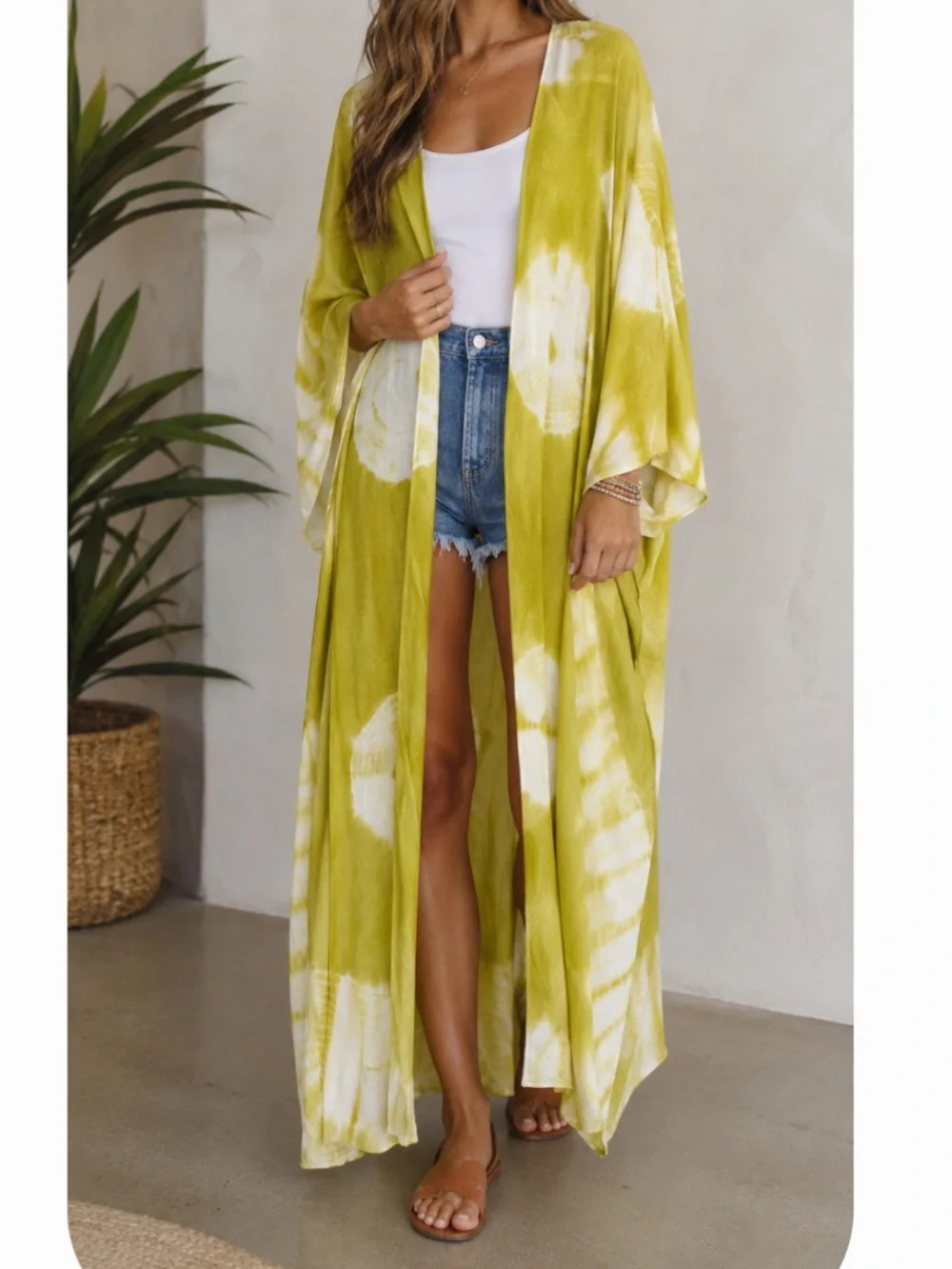 Free People Spellbound Tie-Dye Long Kimono Cover-Up